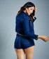 Blue Fray Hem Jacket